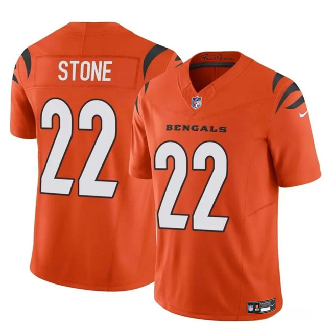 Men's Cincinnati Bengals #22 Geno Stone Orange 2023 F.U.S.E Vapor Untouchable Limited Stitched Jersey